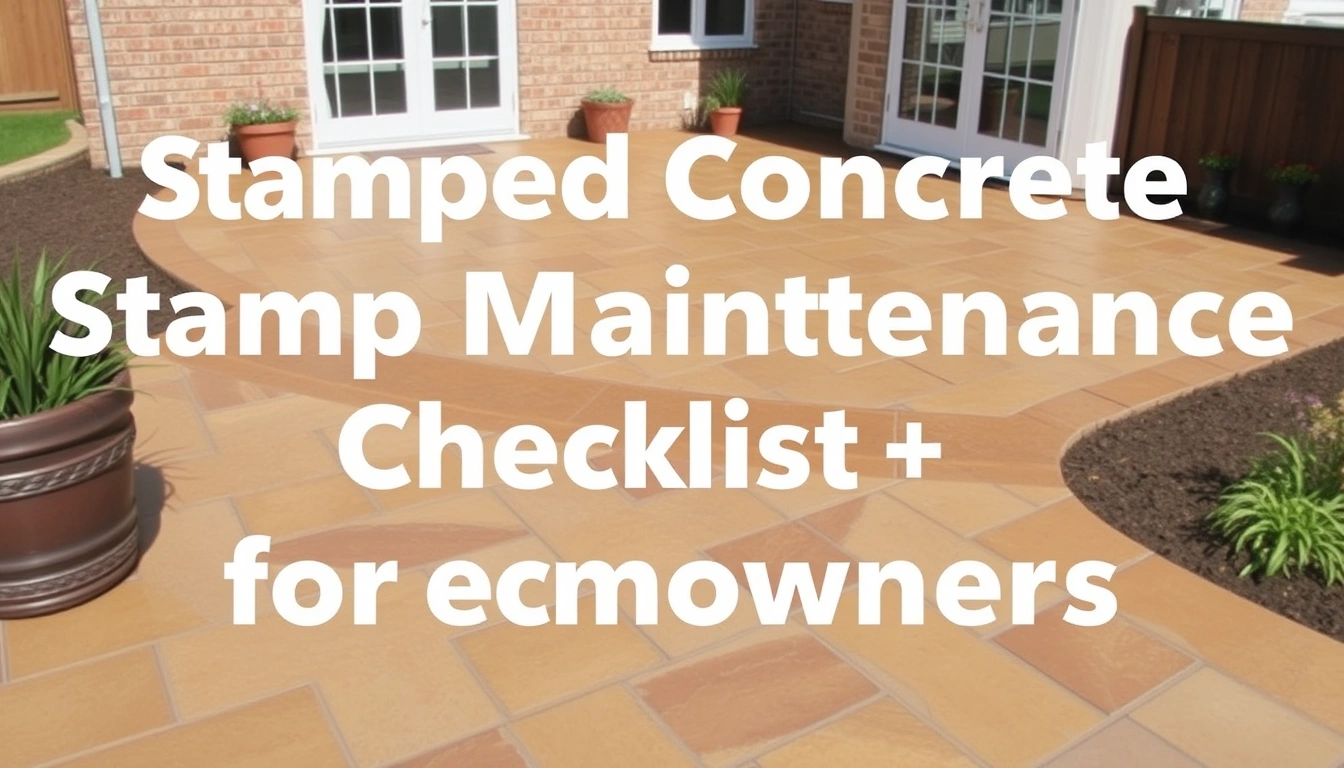 Stamped Concrete Patio Maintenance Checklist for Homeowners Stamped Concrete Patio Maintenance Checklist for Homeowners